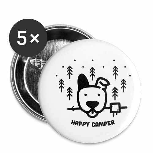 Happy Camping Dog - Buttons small 1'' (5-pack)
