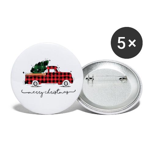 Merry Christmas Red Truck & Tree - Buttons small 1'' (5-pack)