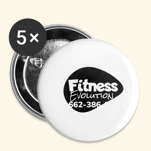 Fitness Evolution Workout Shirt Black - Buttons small 1'' (5-pack)