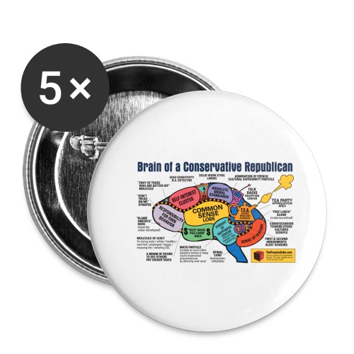 Brain of a Conservative Republican - Buttons small 1'' (5-pack)