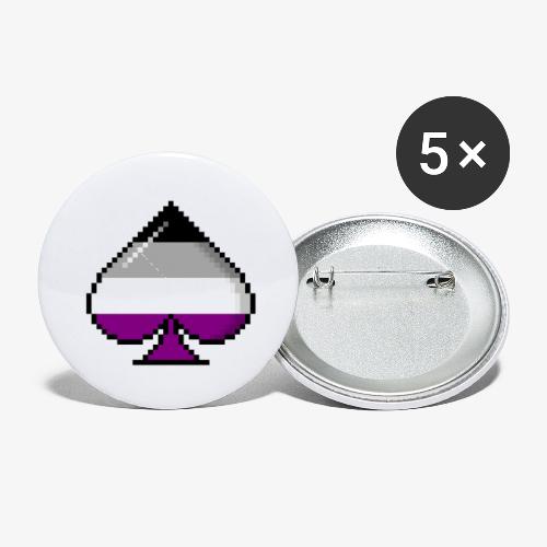 Asexual Pride 8Bit Pixel Ace of Spades - Buttons small 1'' (5-pack)