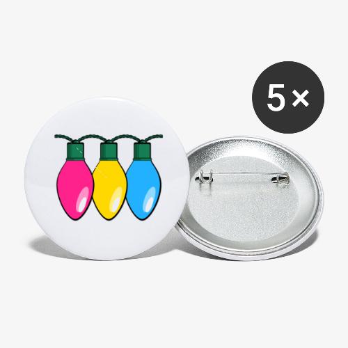 Pansexual Pride Christmas Lights - Buttons small 1'' (5-pack)