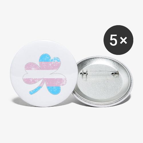 Transgender Shamrock Pride Flag - Buttons small 1'' (5-pack)