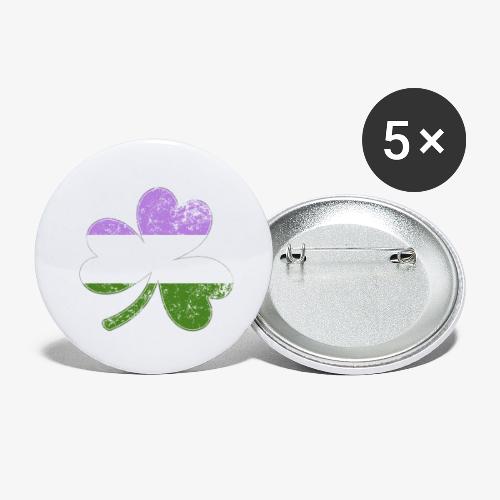 Genderqueer Shamrock Pride Flag - Buttons small 1'' (5-pack)