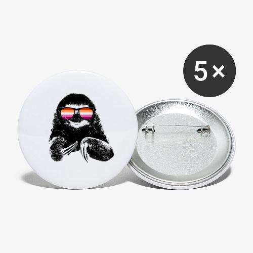 Pride Sloth Lesbian Flag Sunglasses - Buttons small 1'' (5-pack)