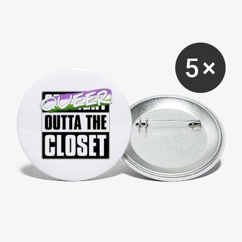 Queer Outta the Closet - Genderqueer Pride - Buttons small 1'' (5-pack)