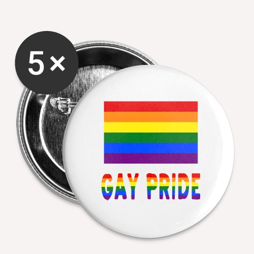 Gay Pride Flag and Words - Buttons small 1'' (5-pack)