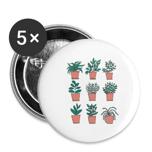 Flowerpots - Buttons small 1'' (5-pack)