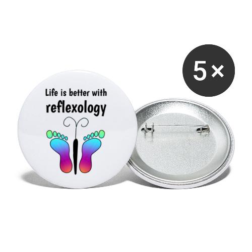 Life is better with reflexology butterfly - Buttons small 1'' (5-pack)