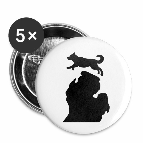 Bark Michigan Husky - Michigan Tech Colors - Buttons small 1'' (5-pack)
