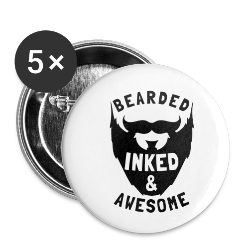Bearded Inked and Awesome 01 - Buttons small 1'' (5-pack)