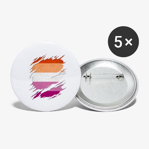 Lesbian Pride Flag Ripped Reveal - Buttons small 1'' (5-pack)