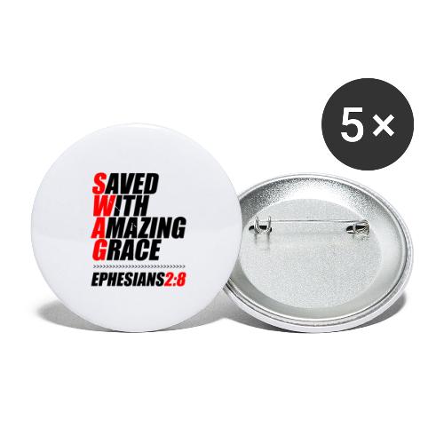 SWAG: Saved With Amazing Grace Christian Shirt - Buttons small 1'' (5-pack)