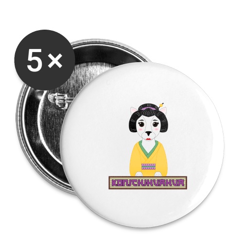 Konichihuahua Japanese / Spanish Geisha Dog Yellow - Buttons small 1'' (5-pack)