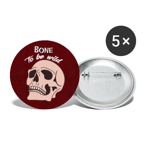 Bone To Be Wild - Edgy Skull Design - Buttons small 1'' (5-pack)