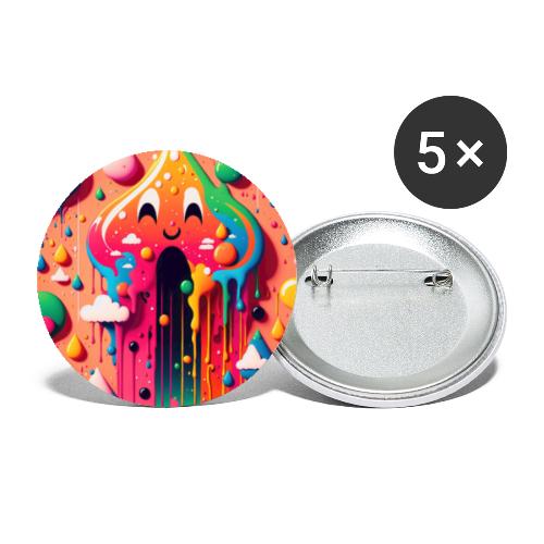 Psychedelic Paint Drip Rainbow Rain Clouds 1.2 - Buttons small 1'' (5-pack)