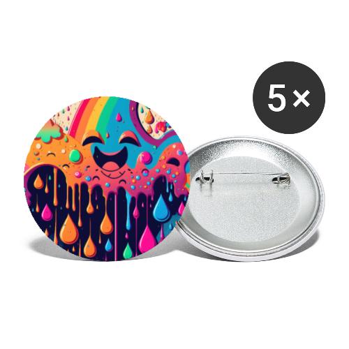 Psychedelic Paint Drip Rainbow Rain Clouds 1.3 - Buttons small 1'' (5-pack)