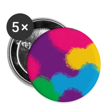 Neon Abstract Color Clouds - Buttons small 1'' (5-pack) - white