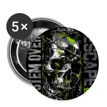 No Escape Skull Neon Trail - Buttons small 1'' (5-pack) - white