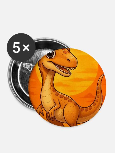 Dino Smile at Sunset” - Buttons small 1'' (5-pack) - white