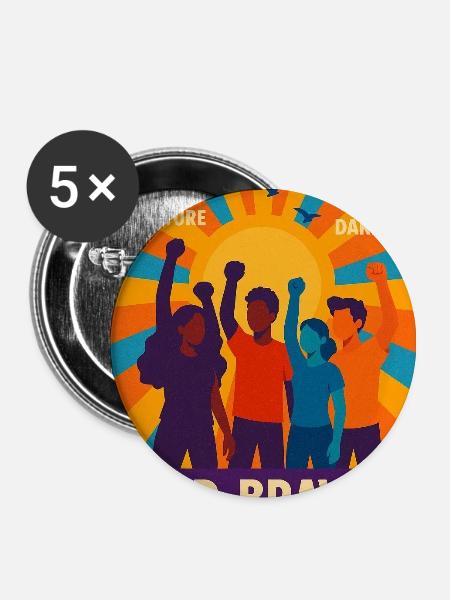 Youth Power – Bold, Brave & Free” - Buttons small 1'' (5-pack) - white