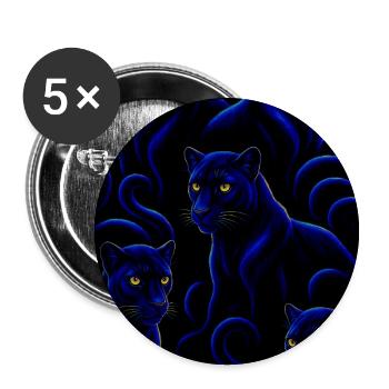 Neon Blue Panther Night - Buttons small 1'' (5-pack) - white