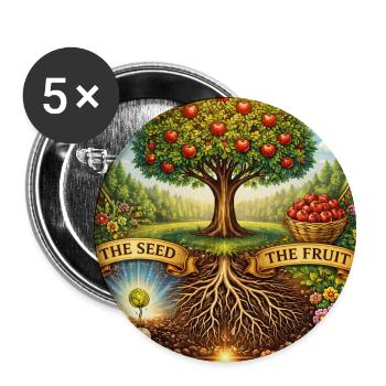The Tree of Growth and Unity - Buttons small 1'' (5-pack) - white