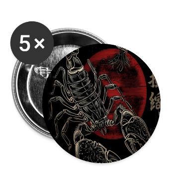 Scorpion in Ink under Red Sun - Buttons small 1'' (5-pack) - white