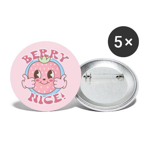 Berry Nice! Cute Strawberry Thumbs Up - Buttons small 1'' (5-pack)