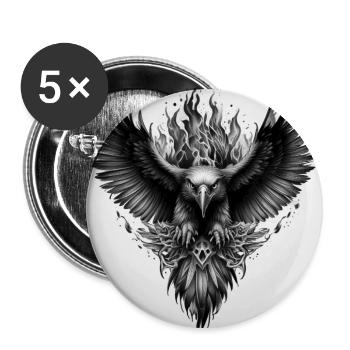 Dark Mythical Eagle Tattoo Design - Buttons small 1'' (5-pack) - white
