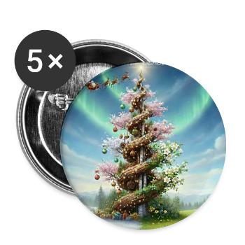 United Seasons Christmas Spiral Tree - Buttons small 1'' (5-pack) - white