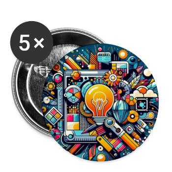 Bright Idea Collage - Buttons small 1'' (5-pack) - white