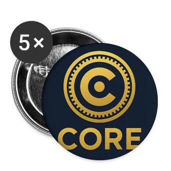Gold Core Emblem Circle - Buttons small 1'' (5-pack) - white