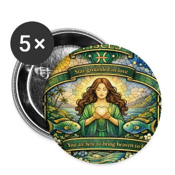 PISCES - Buttons small 1'' (5-pack) - white