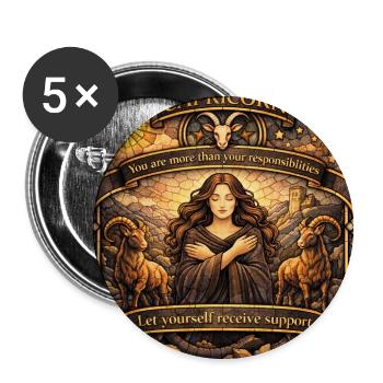 CAPRICORN - Buttons small 1'' (5-pack) - white