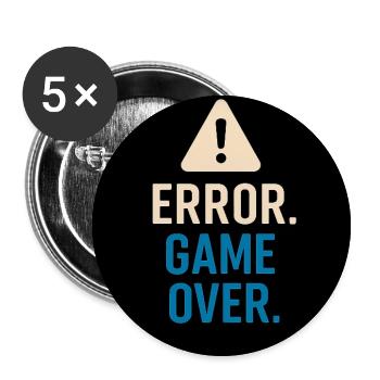 Error Game Over Retro Screen - Buttons small 1'' (5-pack) - white