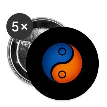 Blue Orange Yin Yang Emblem - Buttons small 1'' (5-pack) - white