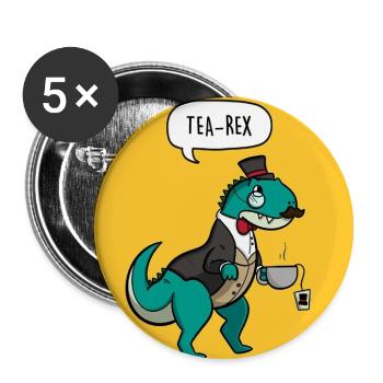 Tea Rex Gentle Dino Tee - Buttons small 1'' (5-pack) - white
