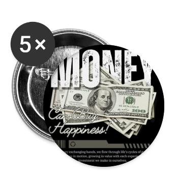Money Can Buy Happiness Cash Collage - Buttons small 1'' (5-pack) - white