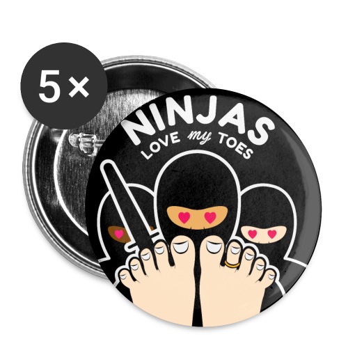NINJAS LOVE MY TOES (cream) - Buttons small 1'' (5-pack)