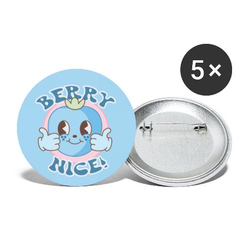 Berry Nice! Cute Blueberry Thumbs Up - Buttons small 1'' (5-pack)