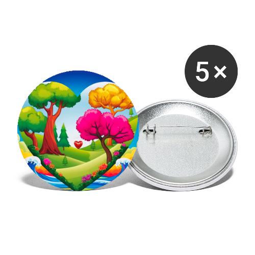 Heart, fantasy, landscapes, nature, fantasy - Buttons small 1'' (5-pack)