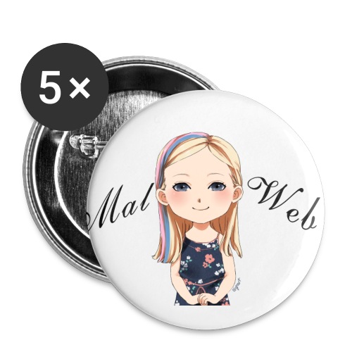 Mallory Chibi png - Buttons small 1'' (5-pack)