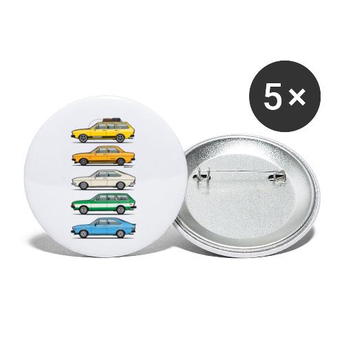 Stack of VAG B1 VDubs and Four Rings - Buttons small 1'' (5-pack)