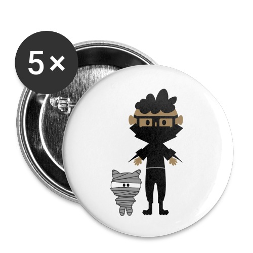 Silly Ninja Boy and His Mummy - Buttons small 1'' (5-pack)