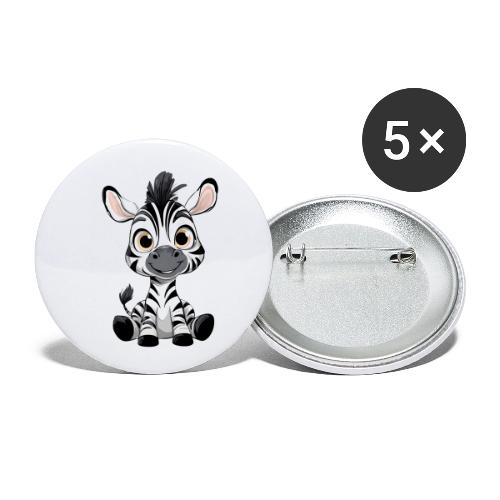 Adorable Cartoon Baby Zebra with Innocent Eyes - Buttons small 1'' (5-pack)