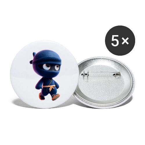 Playful Cartoon Baby Ninja Walking Happily - Buttons small 1'' (5-pack)