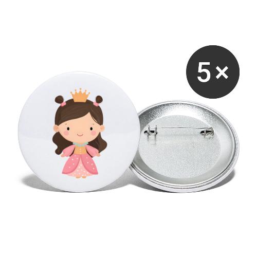Cute Cartoon Little Princess Standing and Smiling - Buttons small 1'' (5-pack)