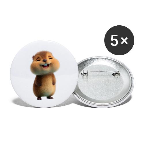 Joyful Cartoon Baby Beaver - Buttons small 1'' (5-pack)