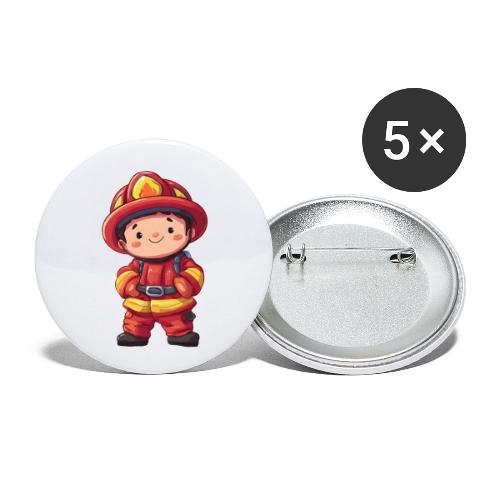 Friendly Firefighter Hero - Buttons small 1'' (5-pack)